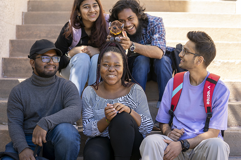 Group of students on stairs