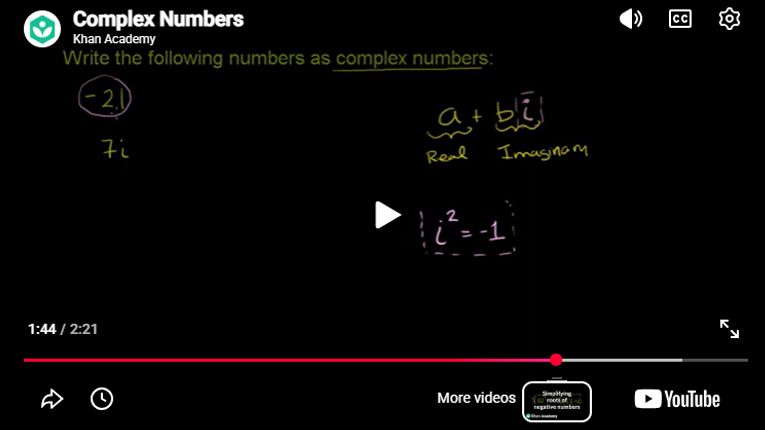 Play Video - Complex numbers
